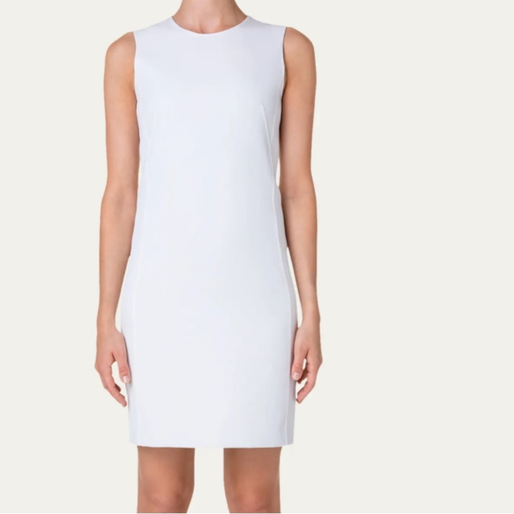 Akris Reversible Double-Face Sheath Dress (white/beige)